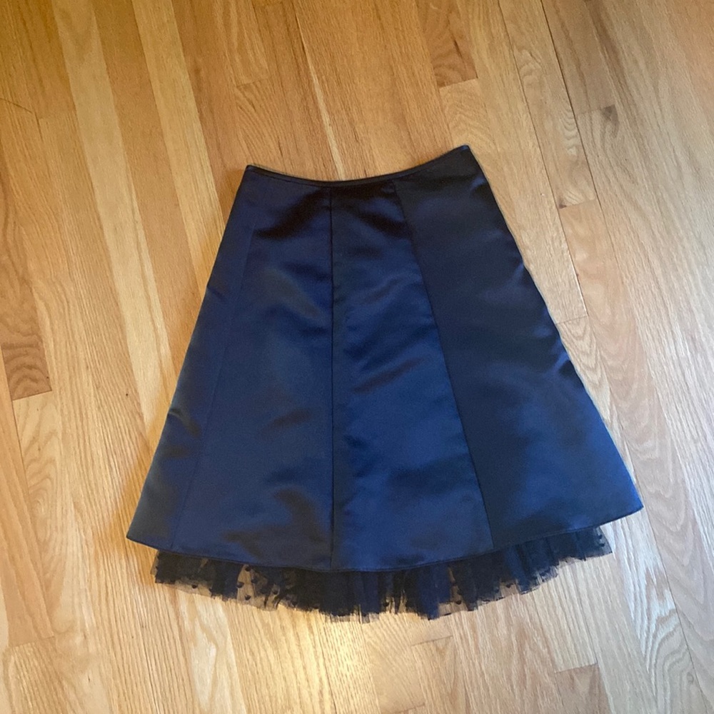 Scott McClintock Vintage Satin Tulle Trim Skirt